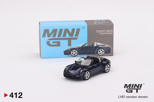 Mini GT Porsche 911 Targa 4S Gentian Blue Metallic MGT00412 1/64 Diecast