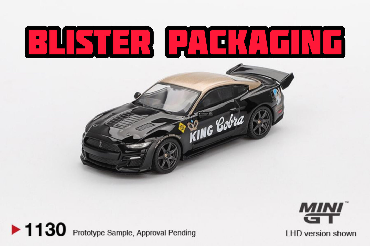 Mini GT Shelby GT500 Dragon Snake Concept Black Gold Blister Packaging MGT01130 1/64 Diecast