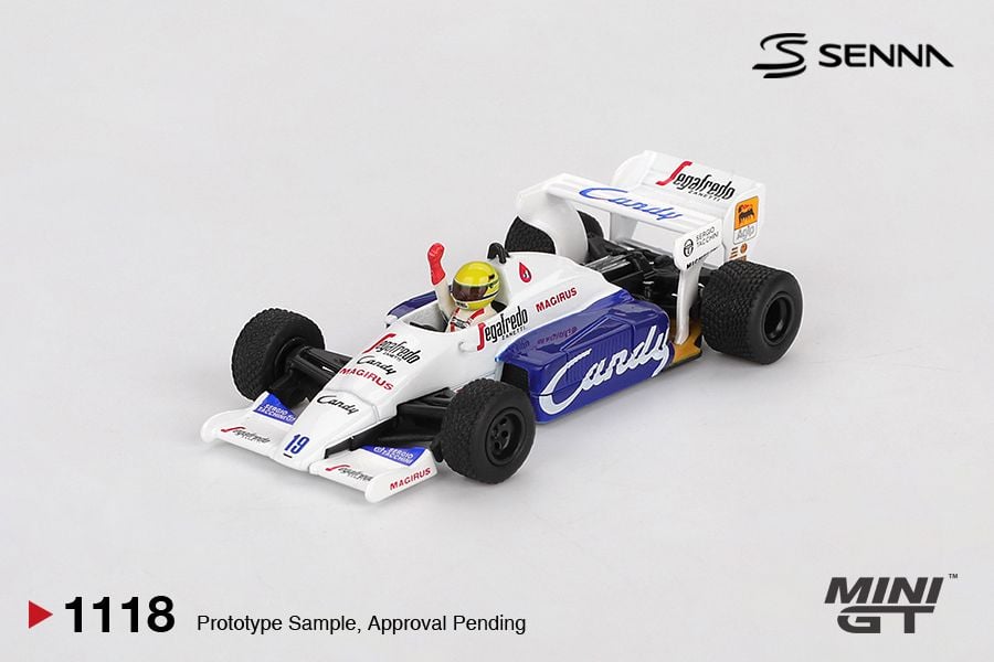 Mini GT Toleman TG184 #19 Ayrton Senna 1984 Monaco Grand Prix 2nd Place MGT01118 1/64 Die Cast