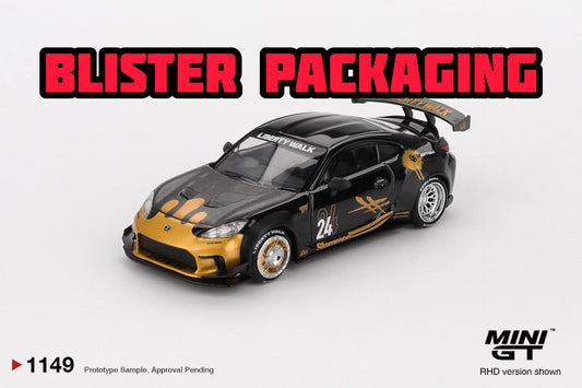 Mini GT Toyota GR86 LB★Nation Black  Gold Blister Packaging MGT01149 1/64 Diecast