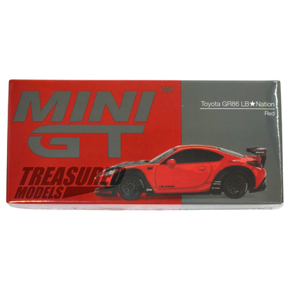 Mini GT Toyota GR86 LB Nation Liberty Walk Red LBWK MGT00885 1/64 Die Cast