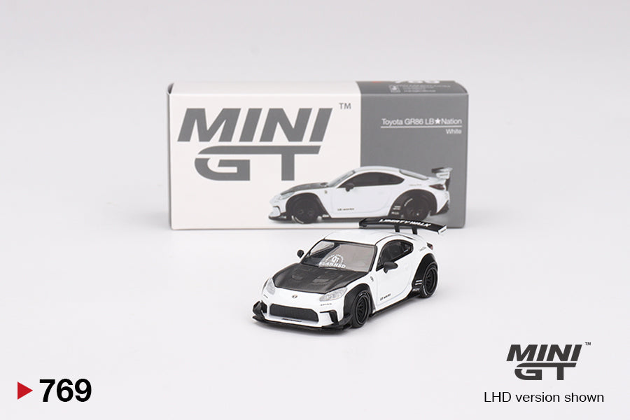 Mini GT Toyota GR86 LB Nation White MGT00769 1/64 Die Cast