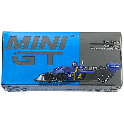 Mini GT Tyrrell P34 #4 Patrick Depailler 1976 Swedish GP 2nd Place MGT00584 1/64 Diecast