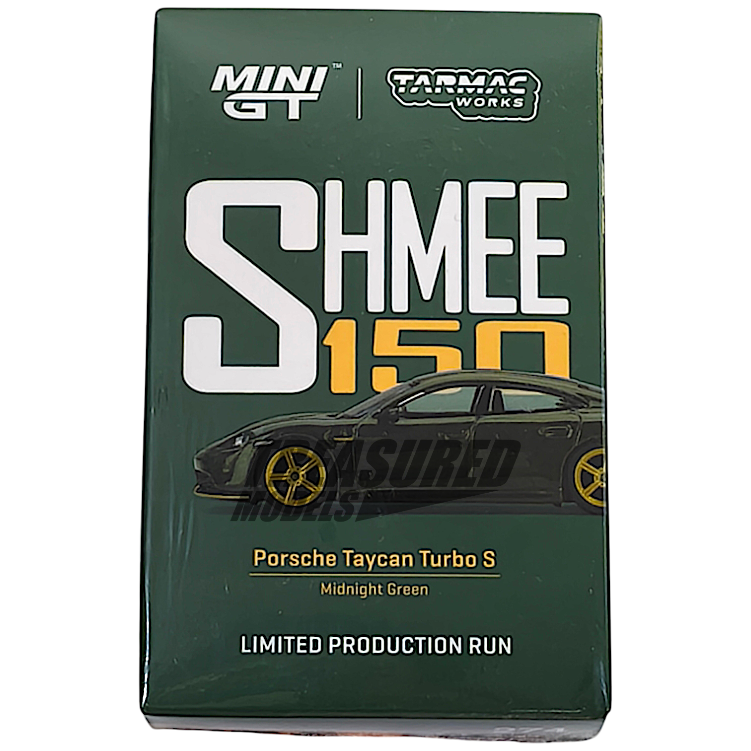 Mini GT x Tarmac Porsche Taycan Turbo S Midnight Green Shmee150 Collection MGT00274 1/64 Diecast