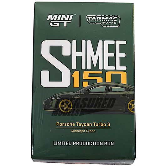 Mini GT x Tarmac Porsche Taycan Turbo S Midnight Green Shmee150 Collection MGT00274 1/64 Diecast