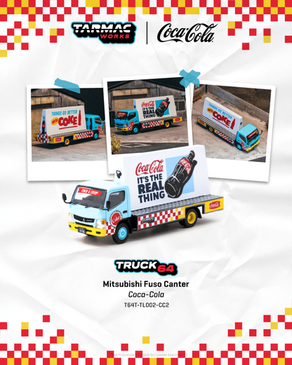 Tarmac Works Mitsubishi Fuso Canter - Advertisement Truck COCA- COLA T64T-TL002-CC2 1/64 Diecast