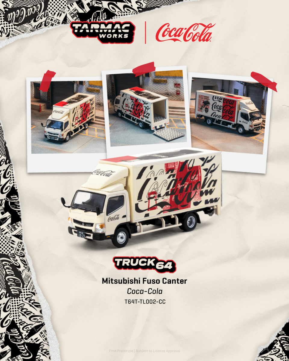Tarmac Works Mitsubishi Fuso Canter COCA-COLA T64T-TL002-CC 1/64 Diecast