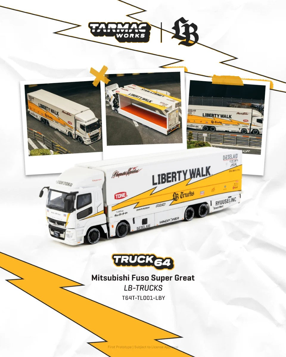 Tarmac Works Mitsubishi Fuso Super Great LB-TRUCKS T64T-TL001-LBY 1/64 Diecast
