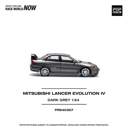 Pop Race Mitsubishi Lancer Evolution IV Dark Gray PR640327 1/64 Diecast