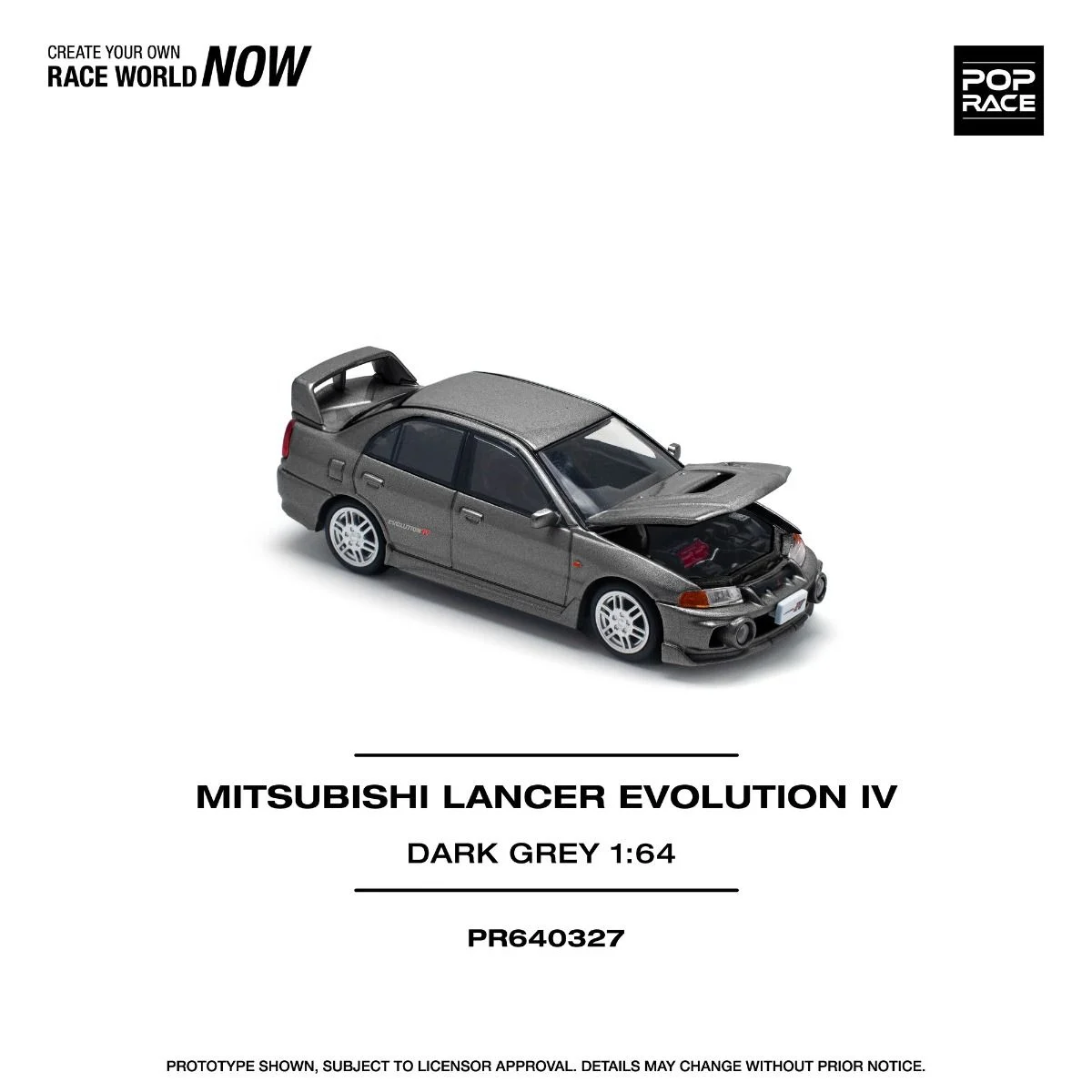 Pop Race Mitsubishi Lancer Evolution IV Dark Gray PR640327 1/64