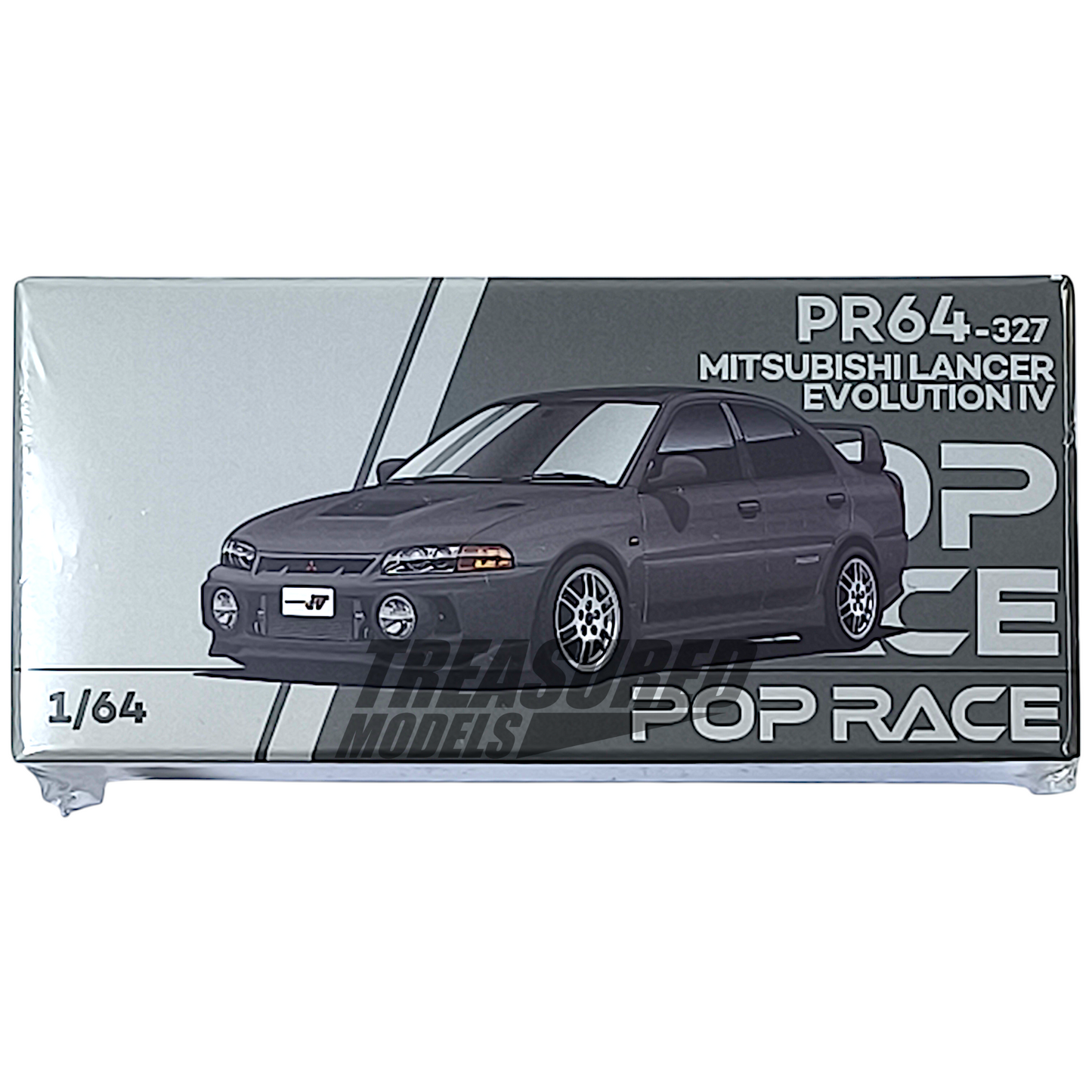 Pop Race Mitsubishi Lancer Evolution IV Dark Gray PR640327 1/64 Diecast