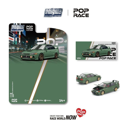 Pop Race Mitsubishi Lancer Evolution IV Green PRE022 1/64 Diecast
