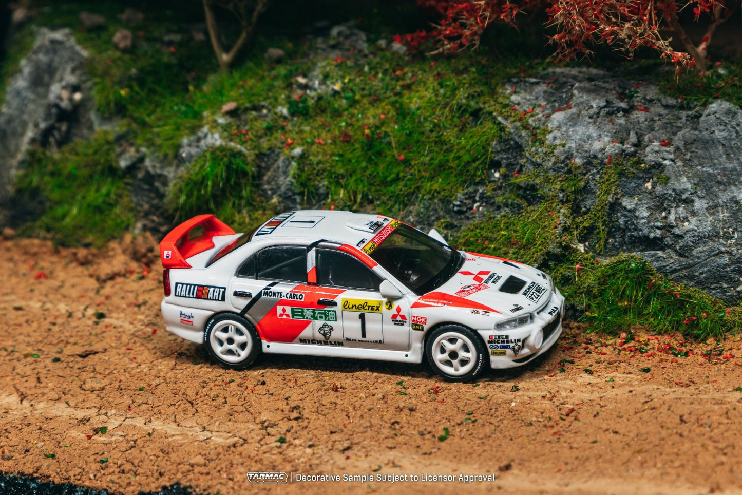 *Pre-Order* Tarmac Works Mitsubishi Lancer Evolution IV Rallye Monte-Carlo 1997 Tommi Mäkinen Seppo Harjanne T64G-076-97MCR01 1/64 Die Cast