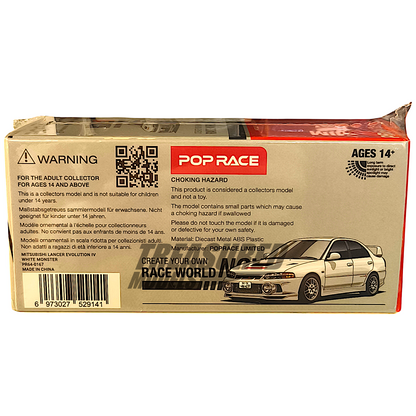 Pop Race Mitsubishi Lancer Evolution IV White Monster IDE PR640167 1/64 Diecast