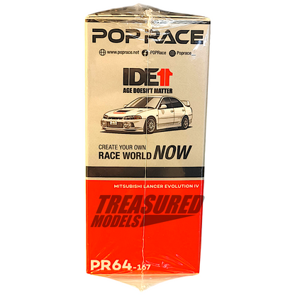 Pop Race Mitsubishi Lancer Evolution IV White Monster IDE PR640167 1/64 Diecast