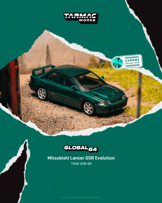 Tarmac Works Mitsubishi Lancer GSR Evolution Green Metallic T64G-048-GR 1/64 Diecast