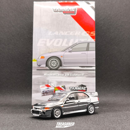 CHASE! Tarmac Works Mitsubishi Lancer GSR Evolution IV Silver Chase (Tarmac Cards Combo Set) T64G-076-SL 1/64 Diecast