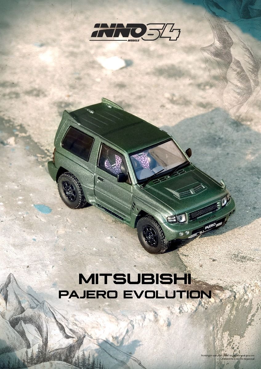 Inno64 Mitsubishi Pajero Evolution Satin Green IN64-EVOP-SGRE 1/64 Die Cast