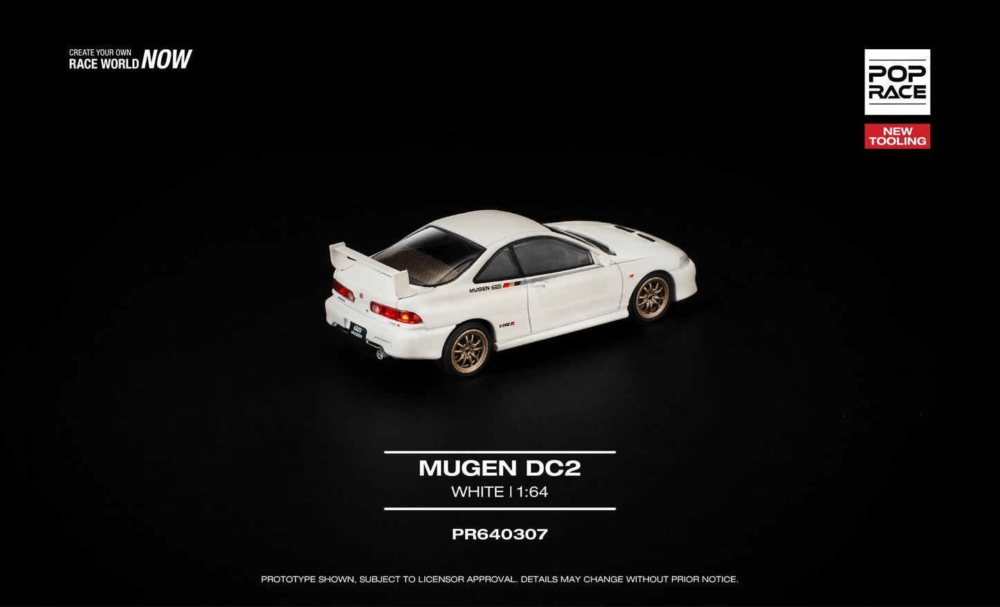 [Pre-Order] Pop Race Mugen DC2 White PR640307 1/64 Diecast