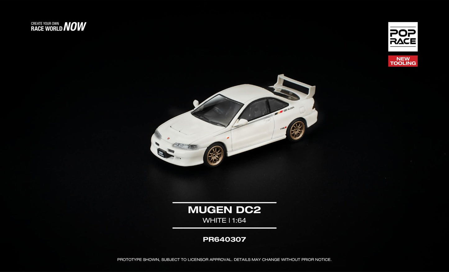 [Pre-Order] Pop Race Mugen DC2 White PR640307 1/64 Diecast