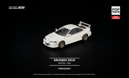 [Pre-Order] Pop Race Mugen DC2 White PR640307 1/64 Diecast
