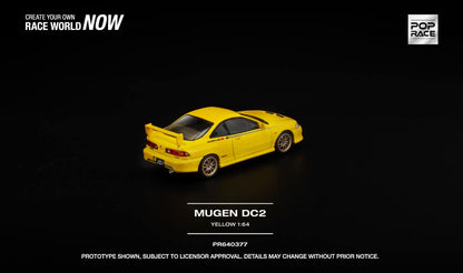 [Pre-Order] Pop Race Mugen DC2 Yellow PR640377 1/64 Diecast