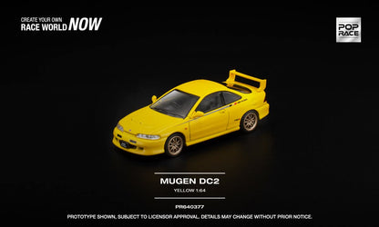 [Pre-Order] Pop Race Mugen DC2 Yellow PR640377 1/64 Diecast