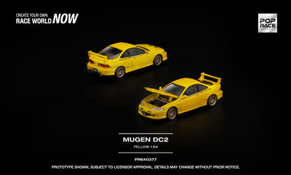 [Pre-Order] Pop Race Mugen DC2 Yellow PR640377 1/64 Diecast