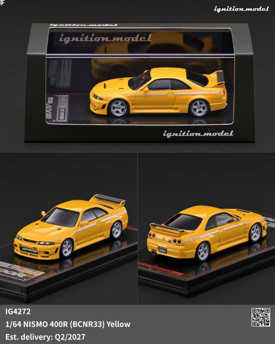 [PRE-ORDER] IGNITION MODEL NISMO 400R (BCNR33) Yellow IG4272 1/64 Diecast
