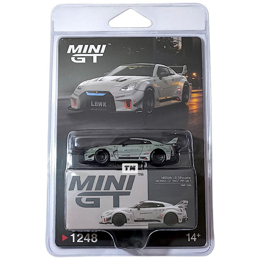 Mini GT NISSAN LB-Silhouette WORKS GT 35GT-RR Ver.1 Matt Grey Blister Packaging MGT01248-BL 1/64 Diecast