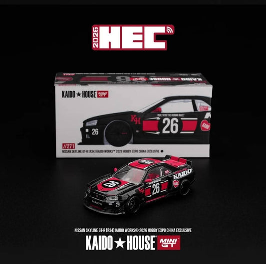 [HEC2026] Kaido House Nissan Skyline GT-R R34 Kaido Works 2026 Hobby Expo China Exclusive HEC 2026 1/64 Diecast