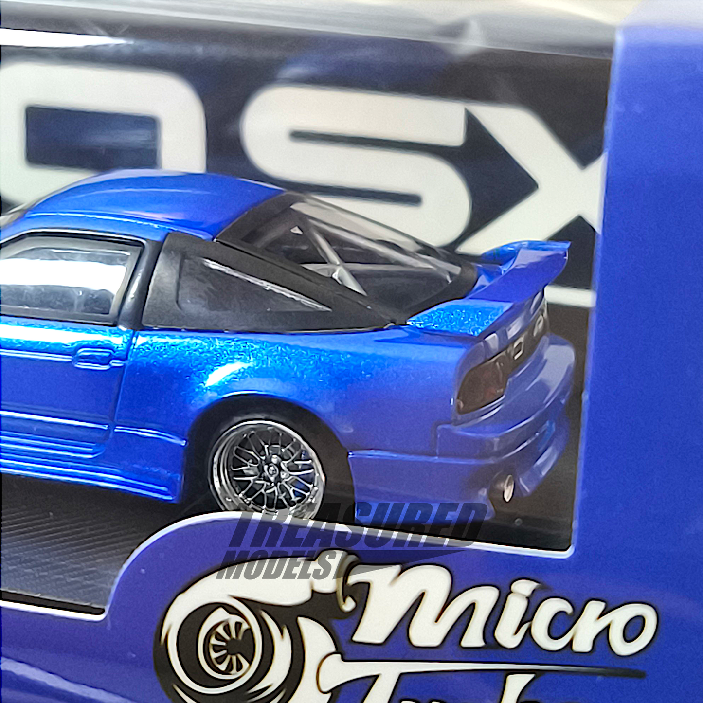 Micro Turbo Nissan 180SX Type X Metallic Blue MT6407B3 1/64 Diecast