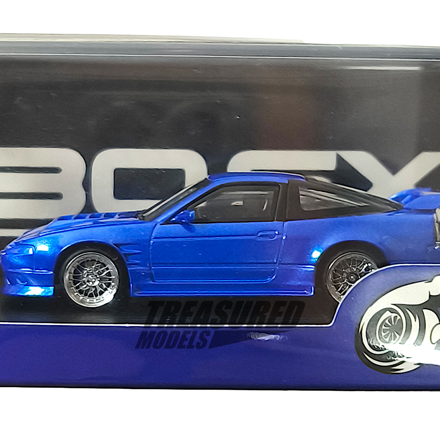 Micro Turbo Nissan 180SX Type X Metallic Blue MT6407B3 1/64 Diecast