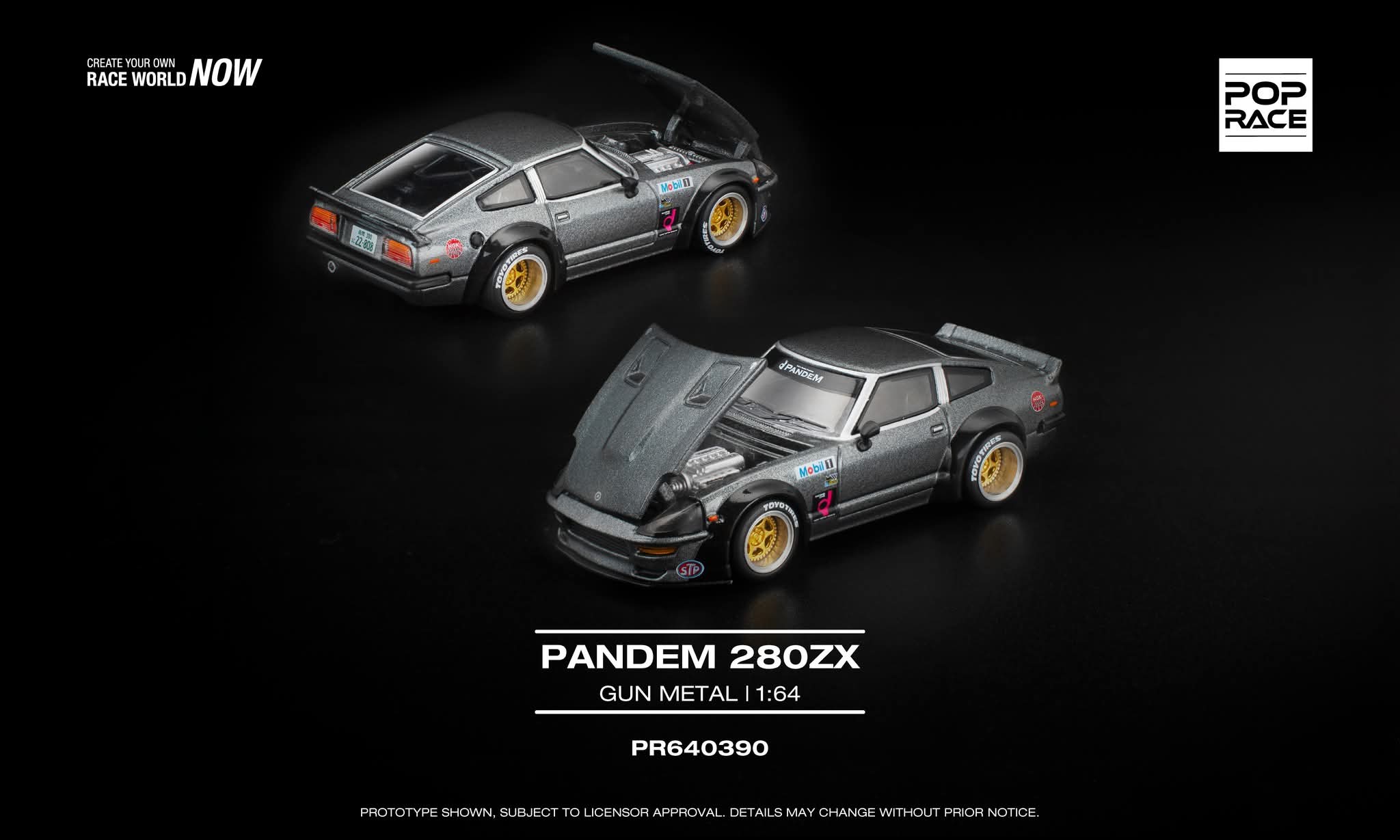 Pre-Order* Pop Race Nissan 280ZX Pandem Gun Metal PR640390 1