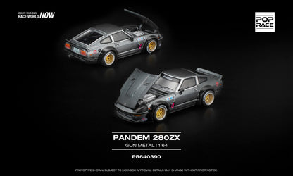 *Pre-Order* Pop Race Nissan 280ZX Pandem Gun Metal PR640390 1/64 Diecast
