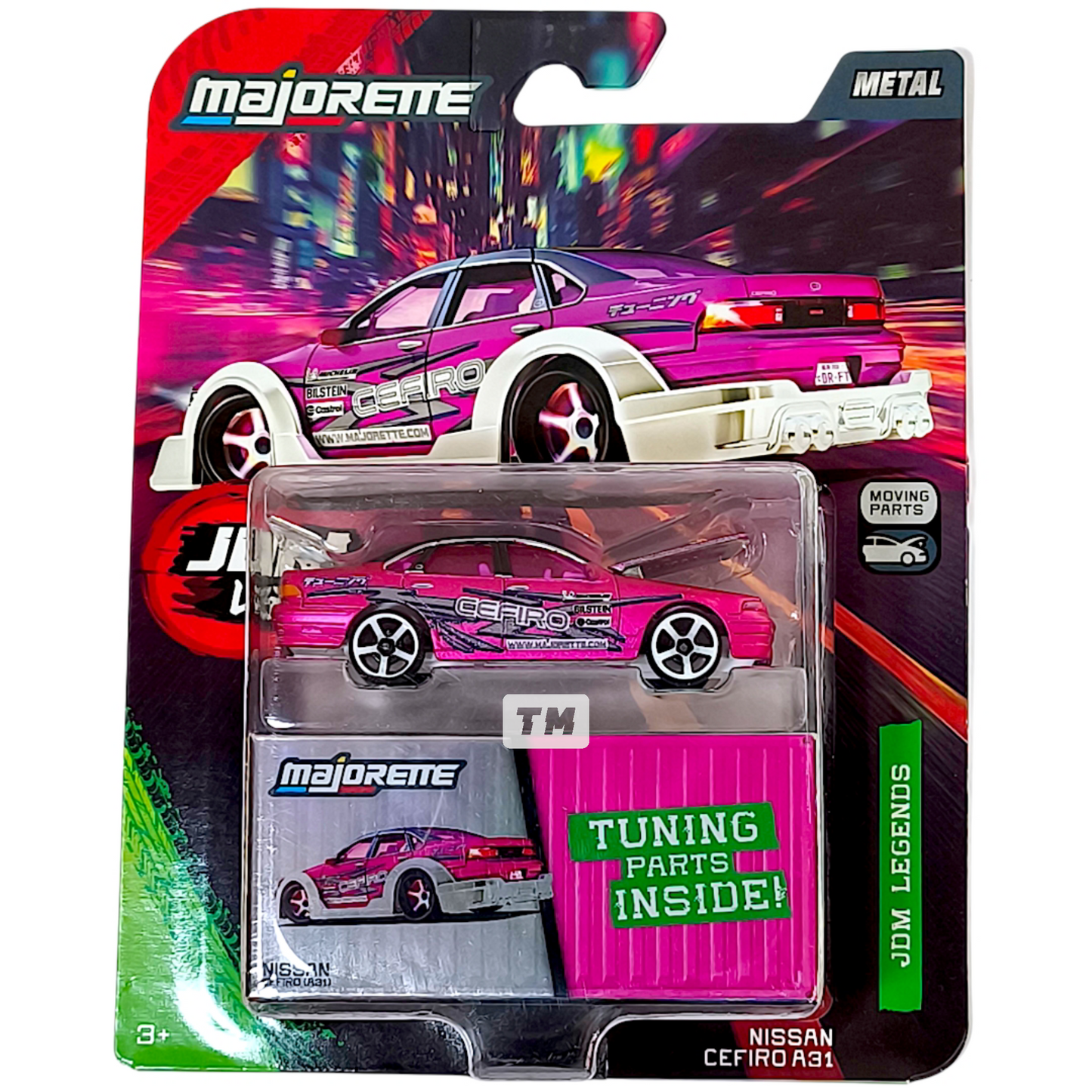 CHASE! Majorette Nissan Cefiro A31 CHASE Pink JDM Legends 1/64 Diecast