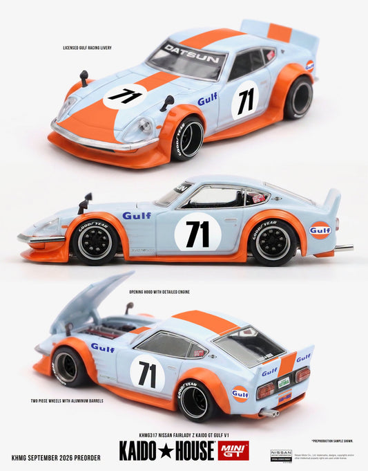 [Pre-Order] Kaido House Nissan Fairlady Z Kaido GT GULF V1 KHMG317 1/64 Diecast