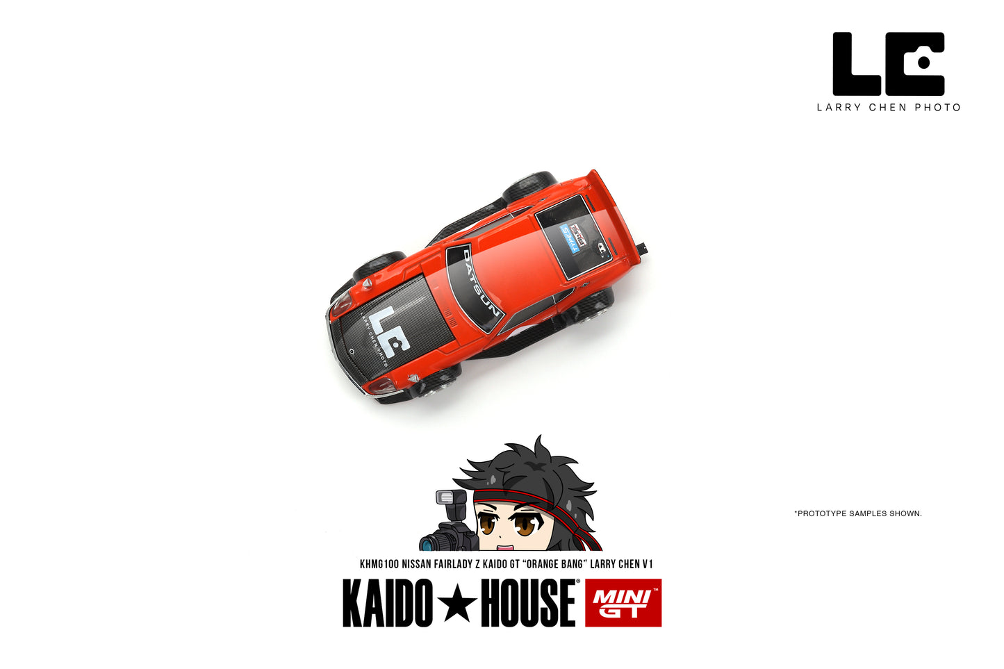 Kaido House Nissan Fairlady Z Kaido GT 'ORANGE BANG' Larry Chen V1 KHMG100 1/64 Diecast