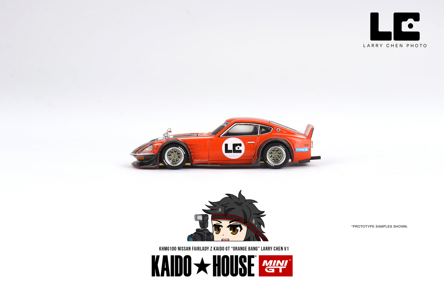 Kaido House Nissan Fairlady Z Kaido GT 'ORANGE BANG' Larry Chen V1 KHMG100 1/64 Diecast