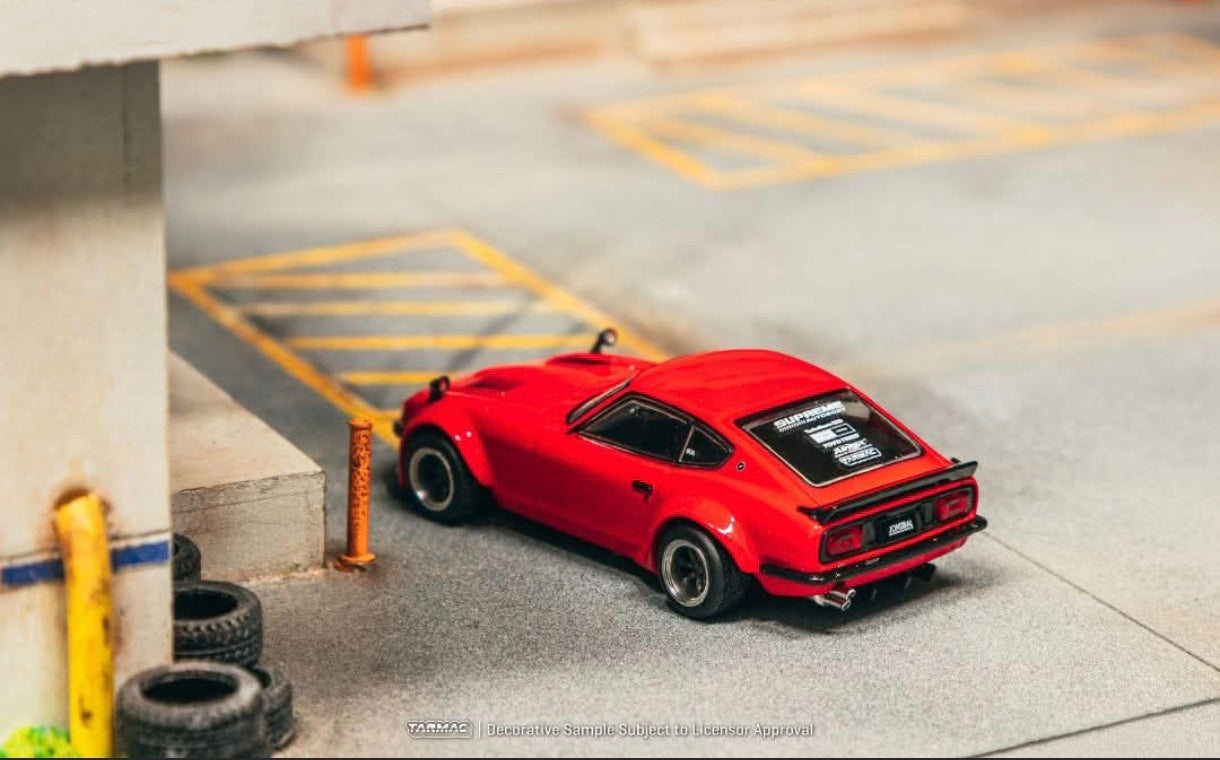 Tarmac Works Nissan Fairlady Z S30 Widebody Red Jon Sibal Hong Kong Toy Car Salon 2025 1/64 Die Cast