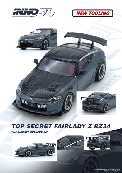 *Pre-Order* Inno64 Nissan Fairlady Z RX34 Top Secret Stealth Gray IN64-Z34TS-SG-01 1/64 Die Cast