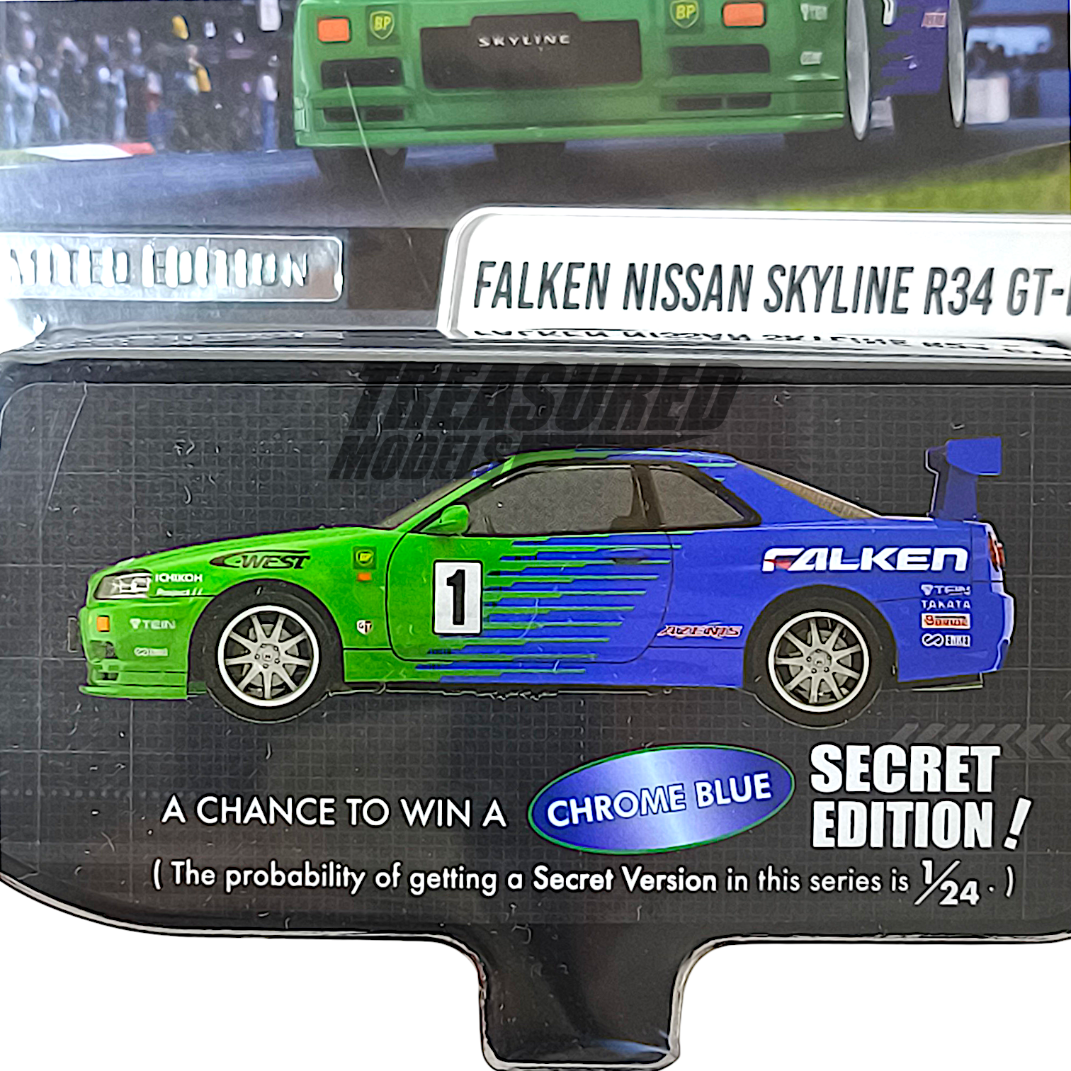 Greenlight Nissan Falken Skyline R34 GT-R 1/64 Diecast – Treasured