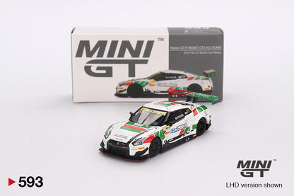 Mini GT Nissan GT-R NISMO GT3 #23 KCMG 2018 FIA GT World Cup Macau MGT00593 1/64 Diecast