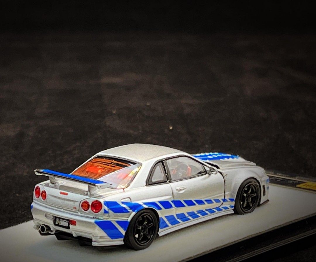 PGM Nissan GT-R R34 Z-Tune Silver Blue Stripe Ordinary Version PGM