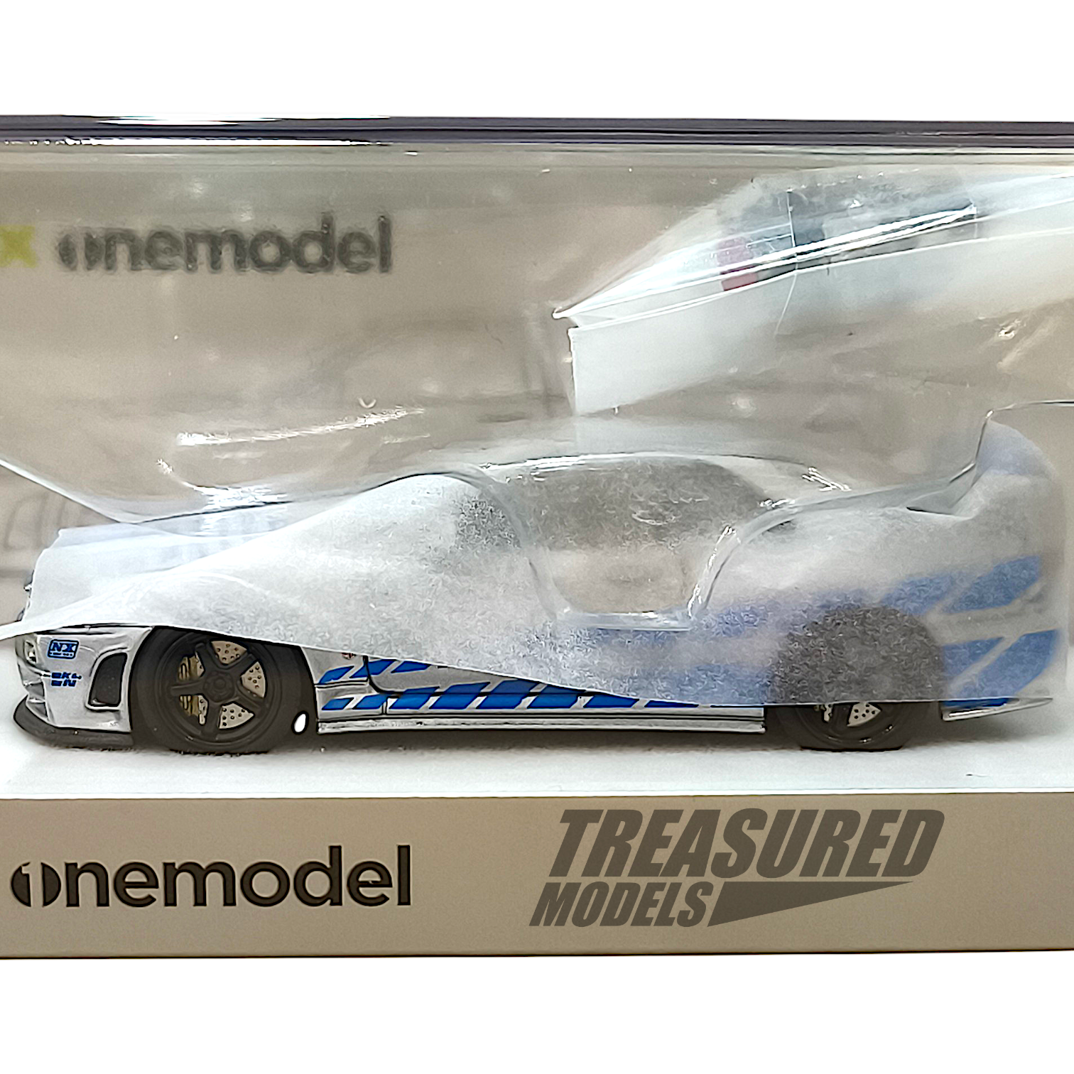 PGM Nissan GT-R R34 Z-Tune Silver Blue Stripe Ordinary Version PGM PGM Nissan GT-R R34 Z-Tune Silver Blue Stripe Ordinary Version PGM