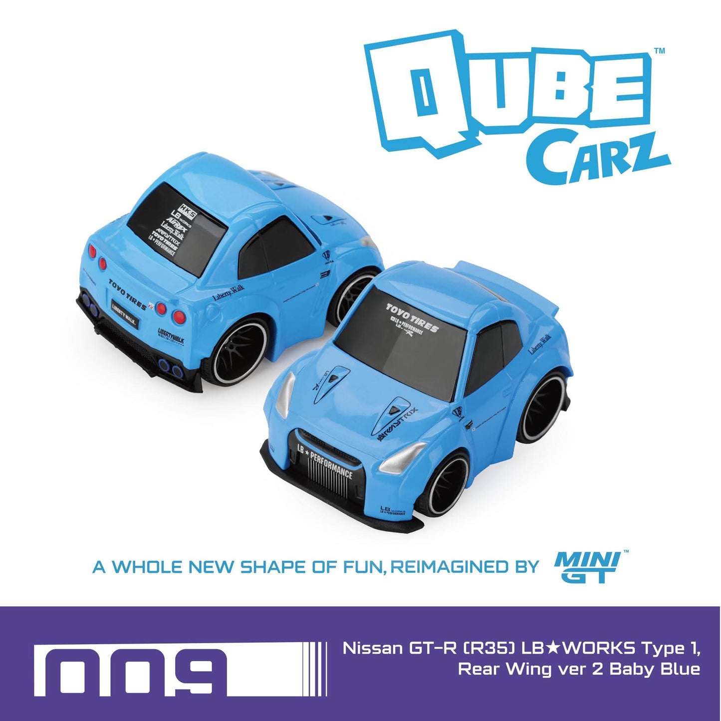 Qube Carz Mini GT Liberty Walk Series 2 Blister Packaging (Set of 3) Diecast