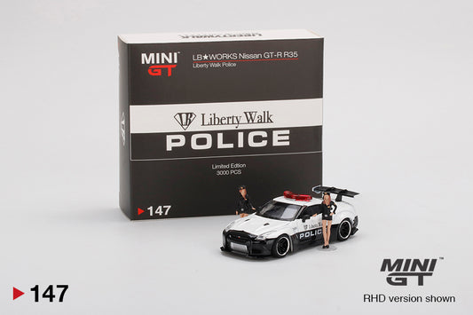 Mini GT Nissan GT-R (R35) Liberty Walk LB WORKS Police MGT00147 1/64 Diecast