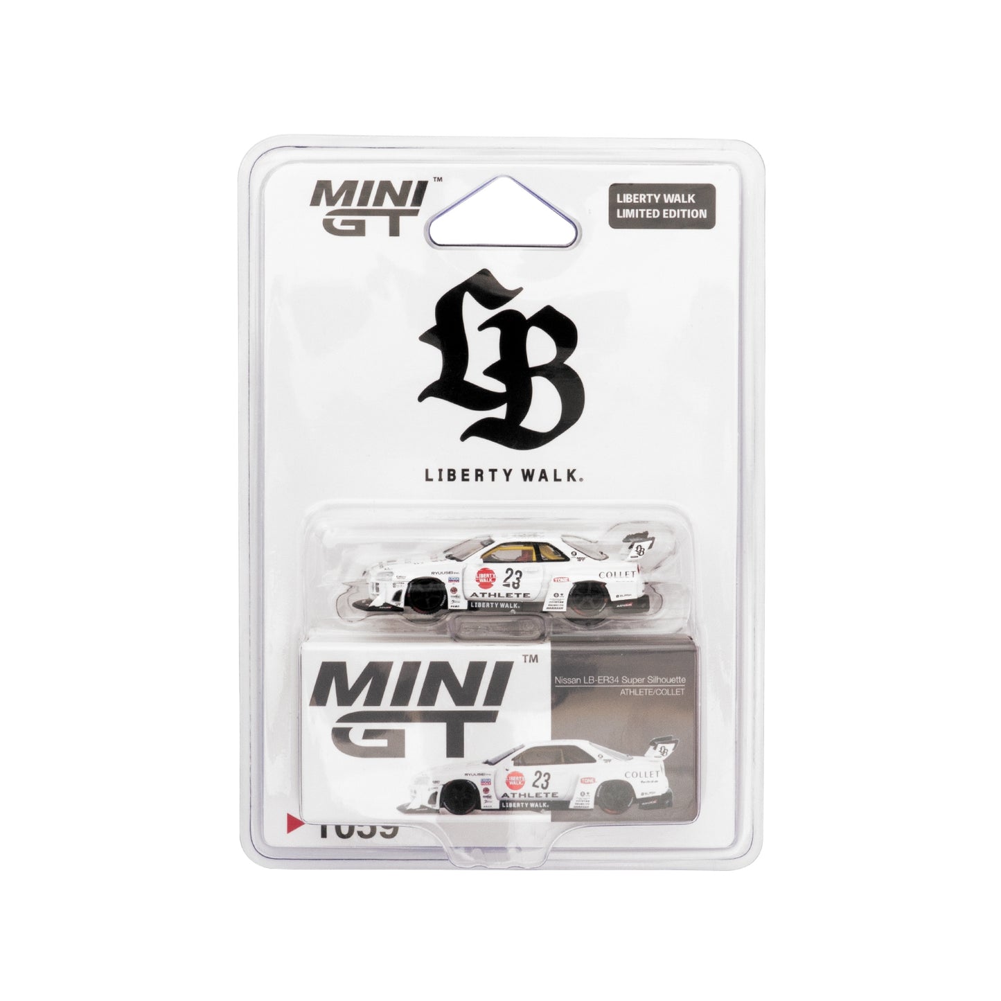 *Pre-Order* Mini GT Nissan LB-ER34 Super Silhouette ATHLETE-COLLET LBWK Card Blister Packaging MGT01059 1/64 Diecast