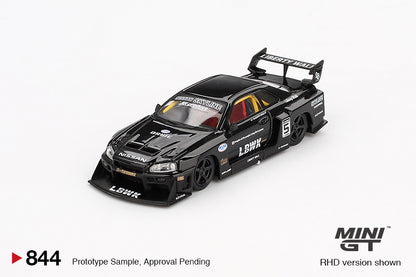 Mini GT Nissan LB-ER34 Super Silhouette SKYLINE Black MGT00844 1/64 Die Cast