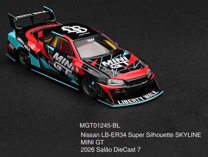 Mini GT Nissan LB-ER34 Super Silhouette SKYLINE MINI GT 2026 Salao DieCast 7 MGT01245 1/64 Diecast